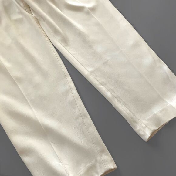 Vintage High Waisted Pleated Silk Trousers - Picture 6 of 8